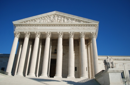 Entrance of the United States Supreme Court, Washington DC, USAの写真素材
