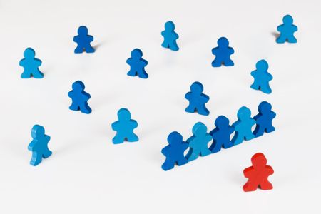 Social and Business concepts illustrated with colorful wooden people.の写真素材