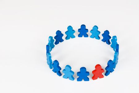 Social and Business concepts illustrated with colorful wooden people.の写真素材