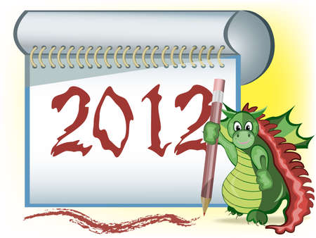 A dragon with 2012のイラスト素材
