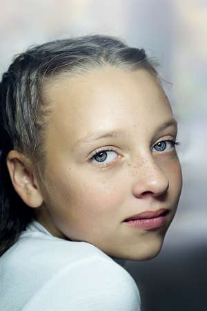 Closeup portrait of girl teenager