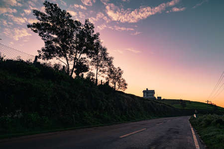 A colorful sunrise sky viewの写真素材