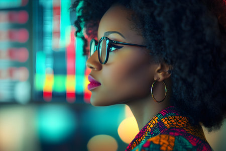 Beautiful african american woman in eyeglasses. Retro style.の素材
