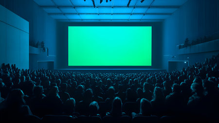 Audience listens to the lecturer at the conference hall. 3D renderingの素材