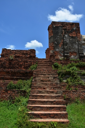 Old Stair of Wat Phra Sri Sanphet at Ayutthaya Historical Park Thailandの写真素材