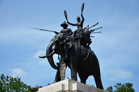 Iuthheete monument  Yuthahuttee monument  or Don Chedi war memorial   Memorial made Iuthheete of King Naresuan at Suphanburi Thailandの写真素材