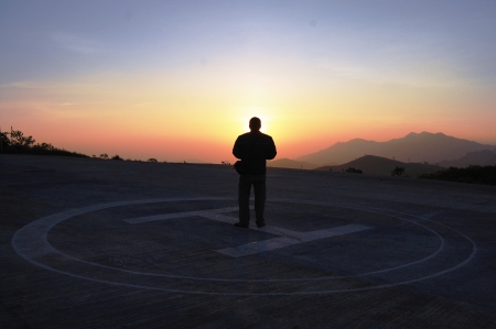 Sunset atThong Pha Phum National Park in Kanchanaburiの写真素材