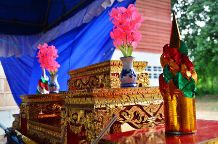 The ordain of Ordination ceremony for Person about to be ordained as a Buddhist prの写真素材