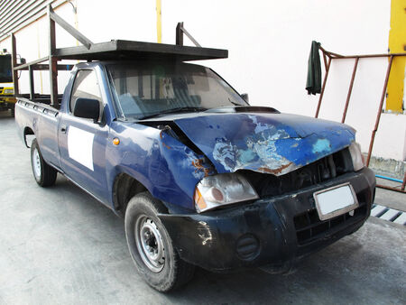 Pick-up Car damage from Accident   の写真素材