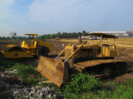 Machine on Land for Building Business construction Site at Thailand
