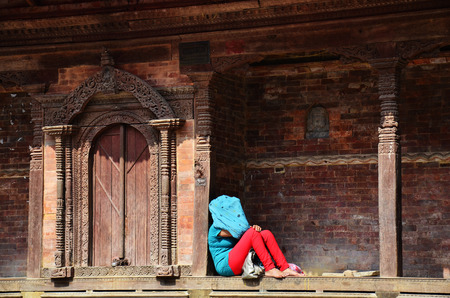 Nepalese in Basantapur Durbar Square at Kathmandu Nepalのeditorial素材