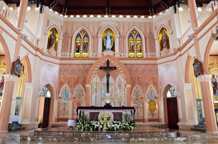 Roman Catholic Diocese or Cathedral of the Immaculate Conception most beautiful church in Chanthaburi Thailandのeditorial素材