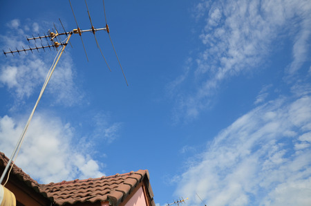antenna with Sky and Cloudscape の写真素材