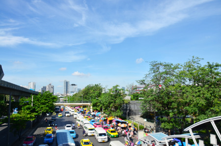 Traffic on the road in Bangkok Thailand