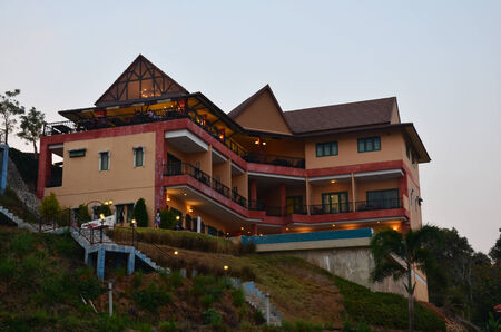 Building near Saphan Mon Bridge in Sangkhlaburi District,Kanchanaburi,Thailandのeditorial素材