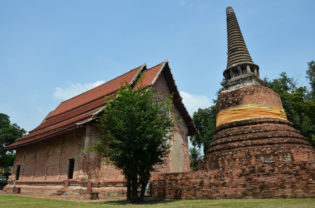 Ruins and temple of Ayutthaya Historical Park Thailandのeditorial素材