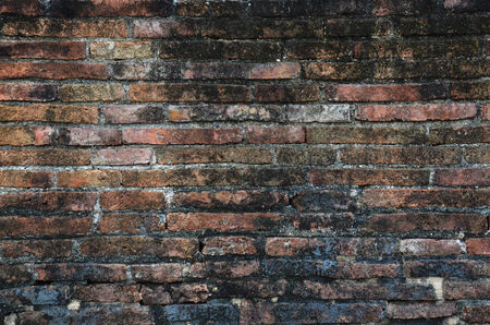 Brick wall Background of Temple in Ayutthaya Thailand.