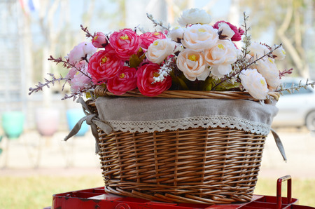 Flower basket on Bicycleのeditorial素材