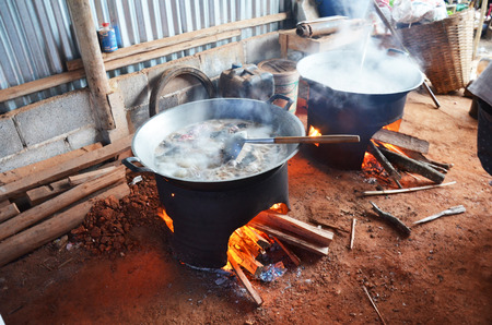 Kitchen room in House of Hmong or Mongの写真素材