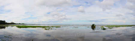 Panorama of Hat Saen Suk Lampam public park in Phattalung province of southern Thailand.