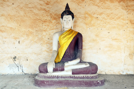 Buddha statue of Aranyikawas Temple at Ratchaburi Thailandのeditorial素材