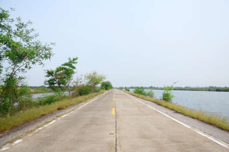 Road in countryside at Bangkhunthein in Bangkok Thailand.の写真素材