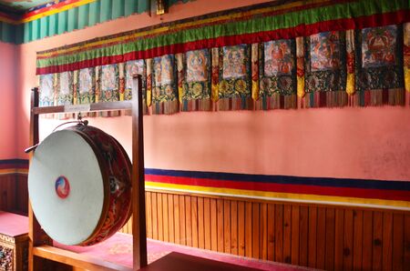 Tibetan Drum at International Mountain Museum in pokhara of Annapurna Valley Nepalのeditorial素材