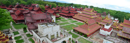 Panorama of Mandalay Palace in Mandalay Myanmarのeditorial素材