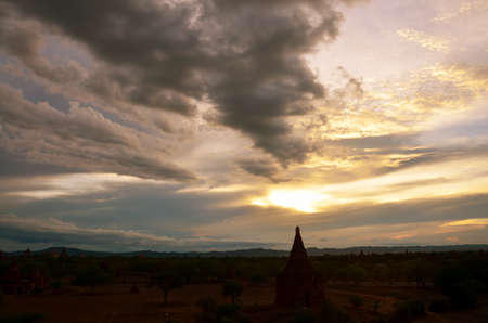 Pagoda in Bagan Archaeological Zone at Bagan Myanmarの写真素材