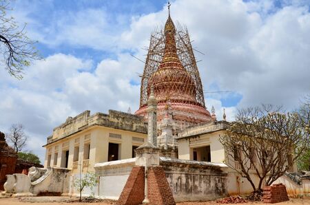 Renovate pagoda in Bagan Archaeological Zone at Bagan Myanmarの写真素材