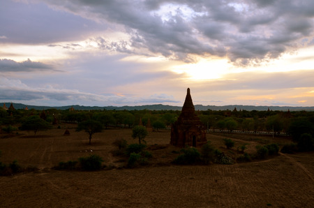 Pagoda in Bagan Archaeological Zone at Bagan Myanmarの写真素材