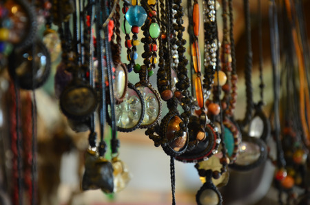 Souvenir shop sale product type ornament made for beads stone and jewelry at Thailandの写真素材