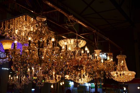 Decoration lamp and chandelier for show and sale at IMPACT Muang Thong Thani on October 16, 2015 in Nonthaburi, Thailandのeditorial素材