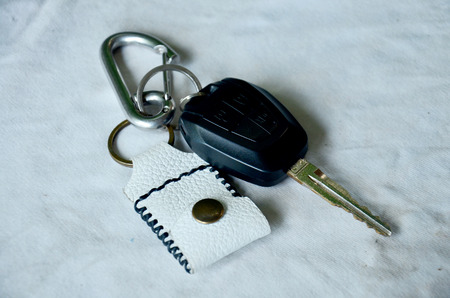 Key at lock on car photo location in Nonthaburi, Thailandの写真素材
