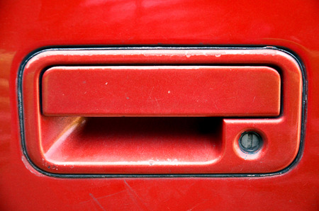 Key at lock on car photo location in Nonthaburi, Thailandの写真素材