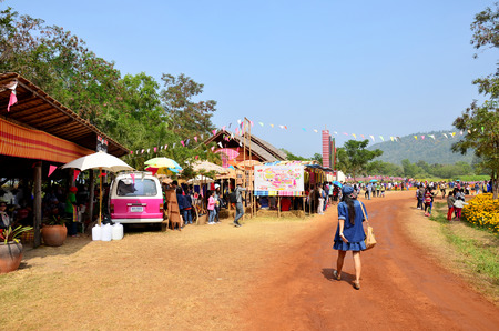 People travel and walking in Jim Thompson Farm at Countryside on December 30, 2013 in Nakhon Ratchasima, Thailandのeditorial素材