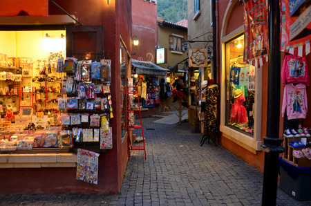 Thai people travel and shopping at Palio Khao Yai in night time on November 28, 2015 in Nakhon Ratchasima, Thailand.のeditorial素材