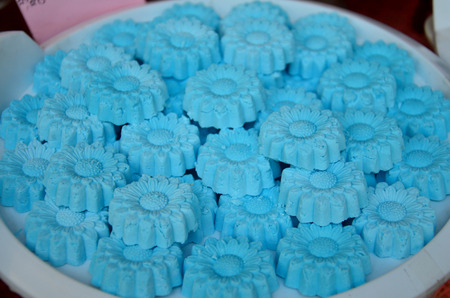 Auspicious Thai Desserts snack sale at marketの写真素材