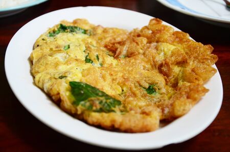 Thai style Minced pork omelet Ingredientsの写真素材