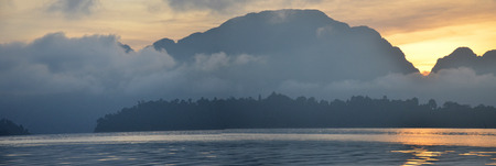 Panorama of lake at Khao Sok National Park in Surat Thani, Thailand