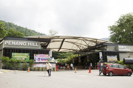 Travelers and malaysian people travel and buy ticket at Penang Hill on April 26, 2016 in Penang, Malaysiaのeditorial素材