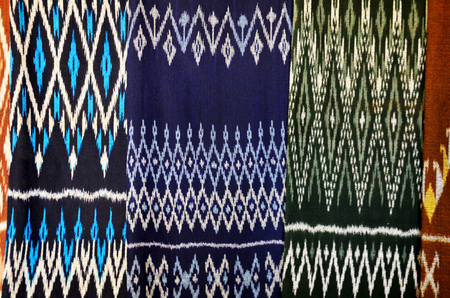 Clothes at Souvenir and gift shop for sale traveler in Tad Yeang waterfalls nation park at Bolaven Plateau in Paksong, Champasak, Laos.の写真素材