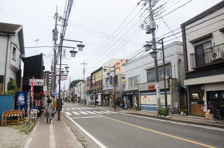 Japanese people and foreigner travelers walking and visit beside road go at Crea Mall (Kawagoe) and Kawagoe railway station on October 19, 2016 in Saitama, Japanのeditorial素材