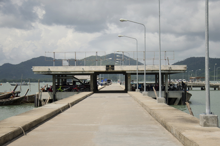 Manok pier for passengers use service boat go to phuket and Koh Yao Yai at Ko Yao Noi on June 7, 2016 in Phang Nga, Thailandのeditorial素材