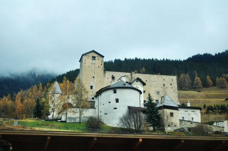 Castle in countryside in Trentino-Alto valley in South Tyr or Alto Adige in Bolzano or bozen at Italy のeditorial素材
