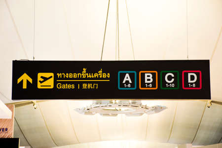 General and information board inside of Suvarnabhumi international airportの写真素材