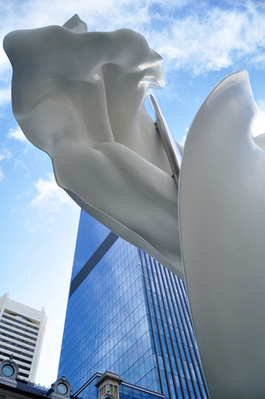 The contemporary sculpture Ascalon for australian people and foreigner travelers visited and travel at outside St George's Cathedral on May 22, 2016 in Perth, Australiaのeditorial素材
