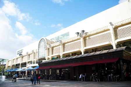 Australian people and foreigner travelers visited travel and shopping at Myer City Store at Perth's Forrest Chase on May 22, 2016 in Perth, Australiaのeditorial素材