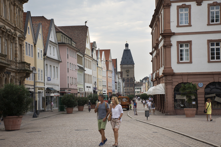 Germany and foreigner travelers walking visit Speyer Cathedral and classic retro building at Speyer town on August 27, 2017 in Rhineland Palatinate, Germanyのeditorial素材