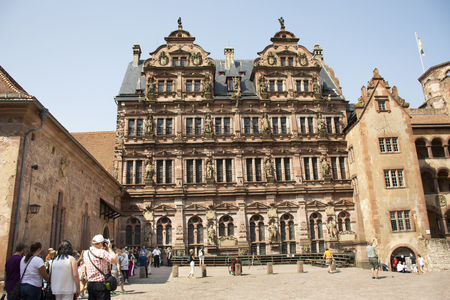 German people and foriegner travelers walking visit  inside of Heidelberg Castle or Heidelberger Schloss on August 25, 2017 in Baden-Wurttemberg, Germanyのeditorial素材